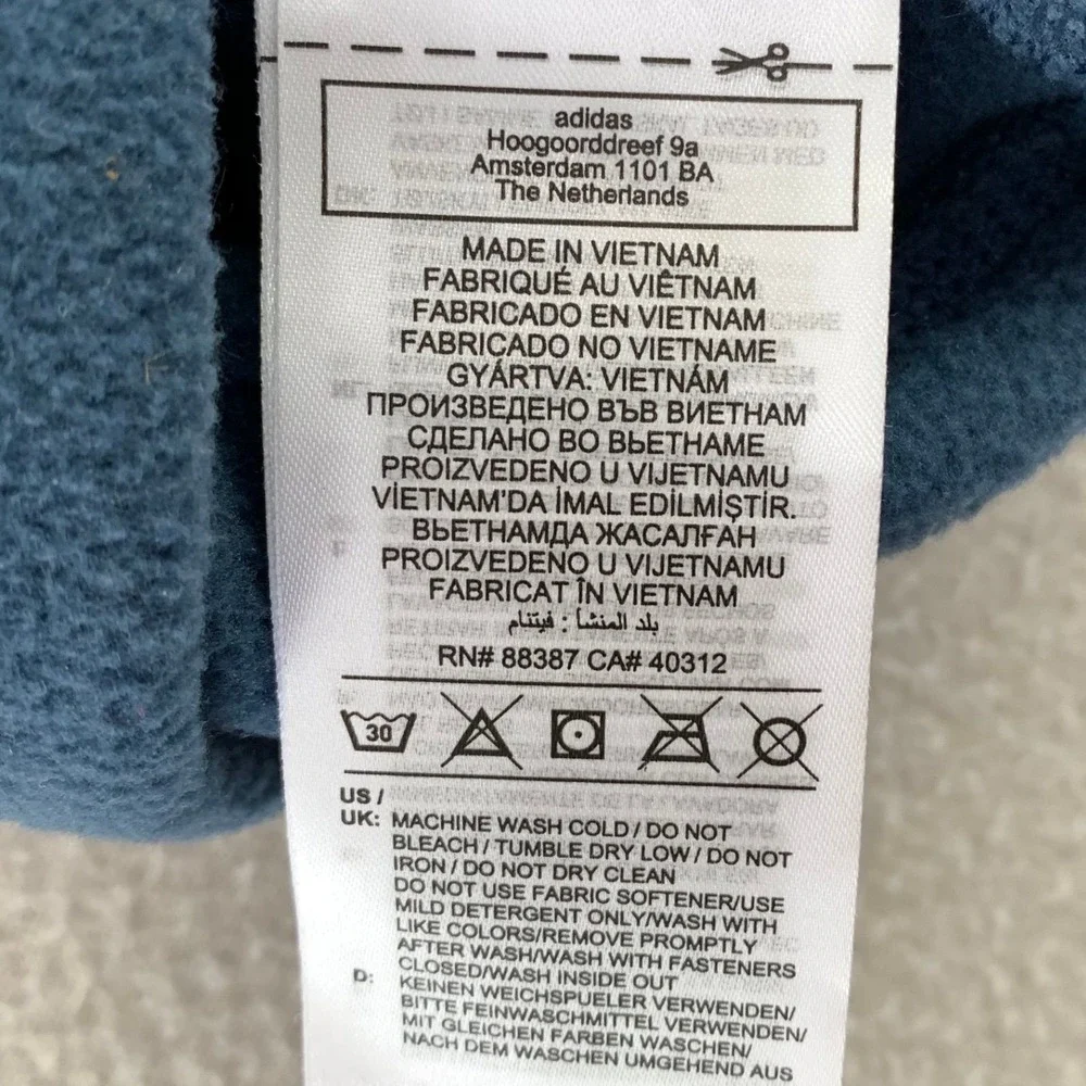 Adidas Terrex Fleece Hooded Vest Mens 2XL Blue Full Zip Outdoor Activewear